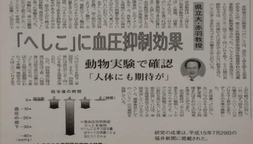 福井新聞（平成15年7月29日）の写真